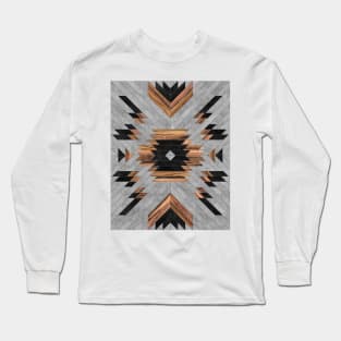 Urban Tribal Pattern No.6 - Aztec - Concrete and Wood Long Sleeve T-Shirt